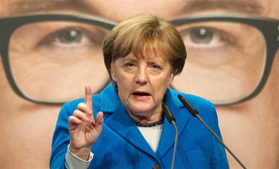 Nmecká kancléka Angela Merkelová na pedvolebním mítinku v...