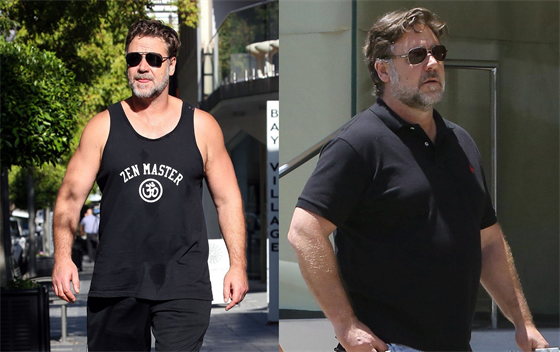 Russell Crowe za půl roku zhubl o čtyřiadvacet kilogramů. Dnes je opět ve...