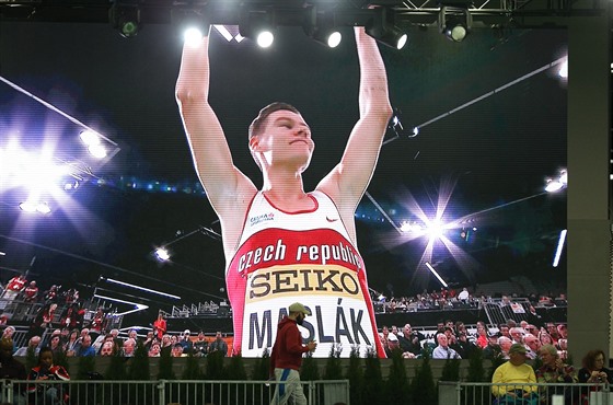 Pavel Maslák na halovém mistrovství svta v Portlandu.