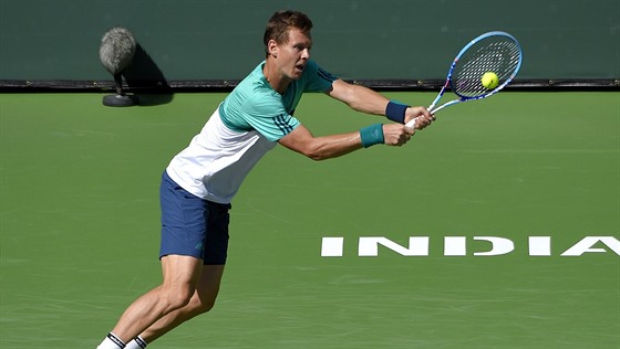 Tomá Berdych na turnaji v Indian Wells