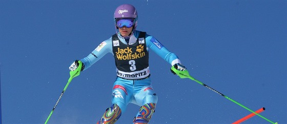 árka Strachová v posledním slalomu sezony ve Svatém Moici.