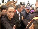 Angelina Jolie navtívila uprchlíky v Aténách.