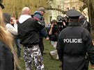 Demonstrace za úasti Miroslava Sládka