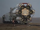 Doprava Protonu-M se sondou TGO na odpalovací rampu v Bajkonuru