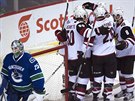 Gólová radost hokejist Arizony v duelu s Vancouverem
