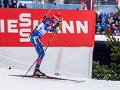 Michal Krm na trati zvodu s hromadnm startem na MS v Oslu