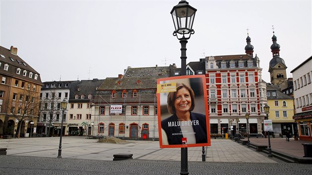 Plakt SPD ve mst Koblenz ve spolkov zemi Porn-Falc (1. bezna 2016)