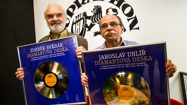 Zdeněk Svěrák a Jaroslav Uhlíř se svými diamantovými deskami