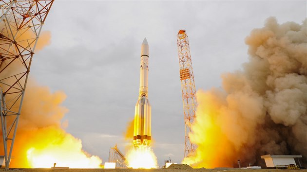 Start rakety Proton-M se sondou TGO vypoutnou v rámci mise ExoMars