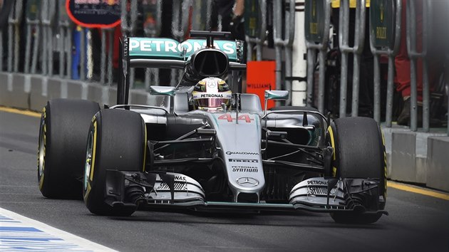Lewis Hamilton v kvalifikaci na Velkou cenu Austrlie F1.