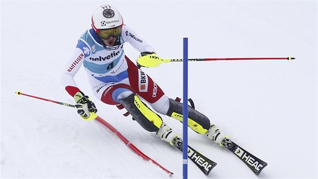 Wendy Holdenerov na trati slalomu v Lenzerheide