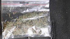 P�i prohlídce auta zadr�eného mu�e policisté na�li pervitin, marihuanu, peníze...