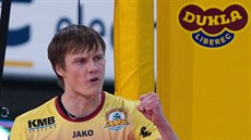 Liberecký volejbalista Jakub Janouch a jeho radost