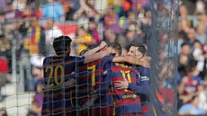 Gólová radost fotbalistů Barcelony v duelu proti Getafe