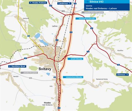 Budoucí obchvat msta odvede dopravu z velké ásti Svitav.