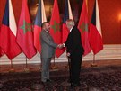 Prezident Milo Zeman se na Praském hrad setkal s marockým králem Muhammadem...
