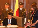 Prezident ínské lidové republiky Si in-pching se setkal s praskou...