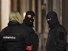Policie pi veerním zásahu v bruselské tvrti Schaerbeek (25. bezna 2016).