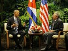 Setkání Baracka Obamy a Raúla Castra (21. bezna 2016).