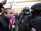 Policie na demonstraci proti islamizaci, která probhla na Václavském námstí....