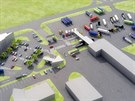 Vizualizace obího autoparku u dálnice D1 vedle sjezdu na Ostrovaice na...
