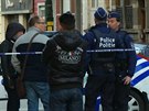 Policejní razie v bruselské tvrti Schaerbeek.