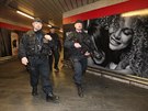 Bezpenostní opatení v praském metru po teroristických útocích v Bruselu....