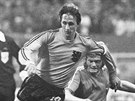 Johan Cruyff  v nizozemském dresu v utkání proti védsku na mistrovství svta v...