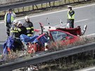 Na dálnici D5 u Plzn se stetl kamion osobním autem. Tragická nehoda...