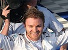 Nico Rosberg se raduje z triumfu ve  Velké cen Austrálie formule 1.