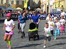 Pohled na ��astn�ky olomouck�ho p�lmaratonu, kter� se v ulic�ch m�sta b�el v...