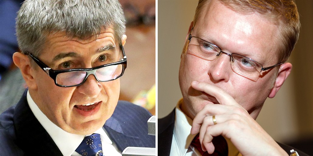 Ministr financí a �éf hnutí ANO Andrej Babi� a vicepremiér a �éf KDU-�SL Pavel...