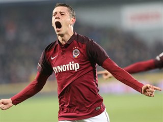 EUFORIE. Sparťan Ondřej Zahustel skóroval proti Slavii a takhle vypadala jeho...
