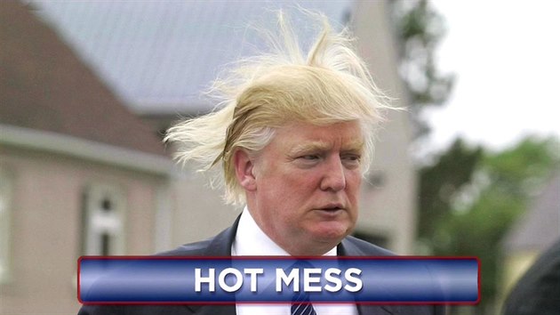 Trumpovy vlasy ve větru jsou ve Spojených státech žhavým tématem.