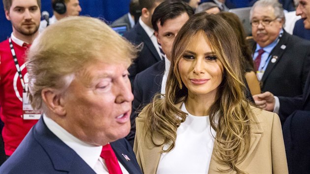 Melania Trumpová, bývalá modelka a manelka amerického prezidentského kandidáta...