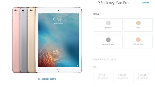 Ceník nového iPadu Pro s 9,7" palcovým displejem v Česku