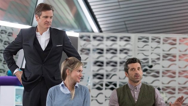 Colin Firth, Rene Zellwegerov a Patrick Dempsey spolu hraj ve filmu Dt Bridget Jonesov (2016).