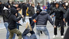 Extremisté protestovali v centru Bruselu (27. bezna 2016)