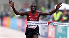 Keský vytrvalec Geoffrey Kipsang Kamworor, mistr svta v plmaratonu.