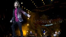 Mick Jagger bhem koncertu v kubánské Havan