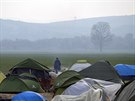 Uprchlický tábor v Idomeni na ecko-makedonské hranici (27. bezna 2016)