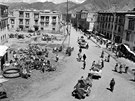 The file photo taken in 1959 shows the new look of Parkhor Street after...