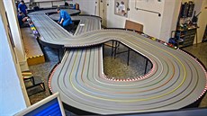 Autodráha Slot Car Racing Clubu v Tusarov ulici.