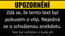 Píklad oznaení textu, který je poítaovou analýzou vyhodnocen jako pokus o...