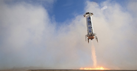 Raketa The New Shepard společnosti Blue Origin Jeffa Bezose potřetí v řadě...