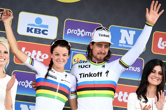 MISTI SVTA. Lizzie Armitsteadová a Peter Sagan se loni v Richmondu stali...