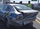 Nehoda osobních aut na praském okruhu u erného mostu (2.dubna 2016).