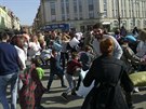 Stovky lidí se v Hradci Králové zapojily do poltáové bitvy (2.dubna 2016).