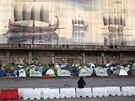 Uprchlíci v eckém pístavu Pireus (2. dubna 2016)