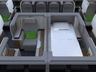 Cestující nahoe by ml ve své uzavíratelné kabince vekeré pohodlí a vybavení...